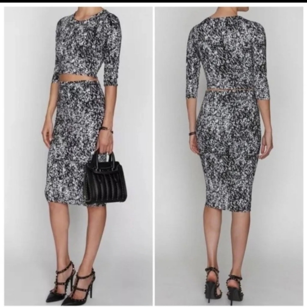 Nadia Tarr Splatter Print 3/4 Sleeve Coord Twofer Set